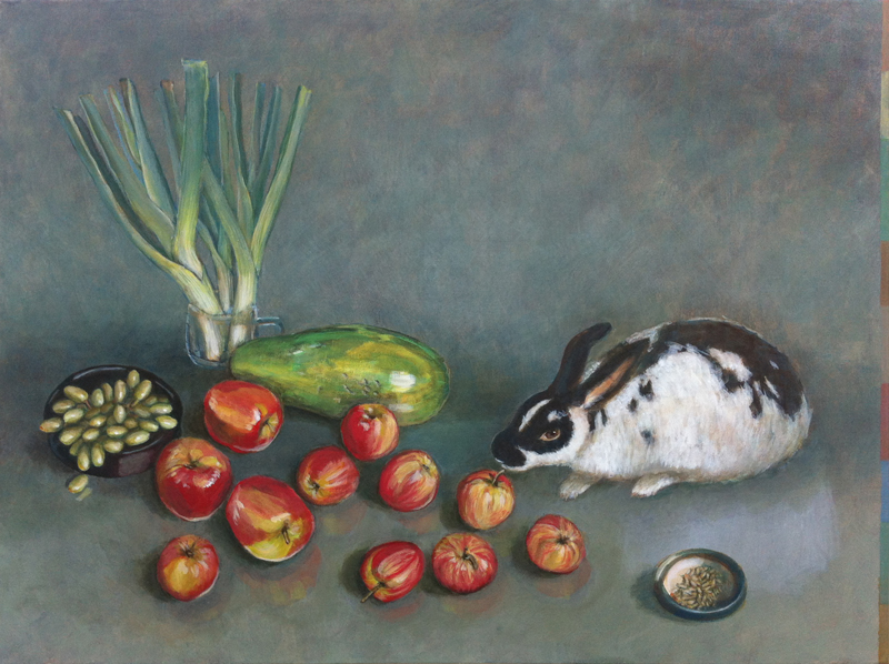 Still life with Papaya and Rabbit